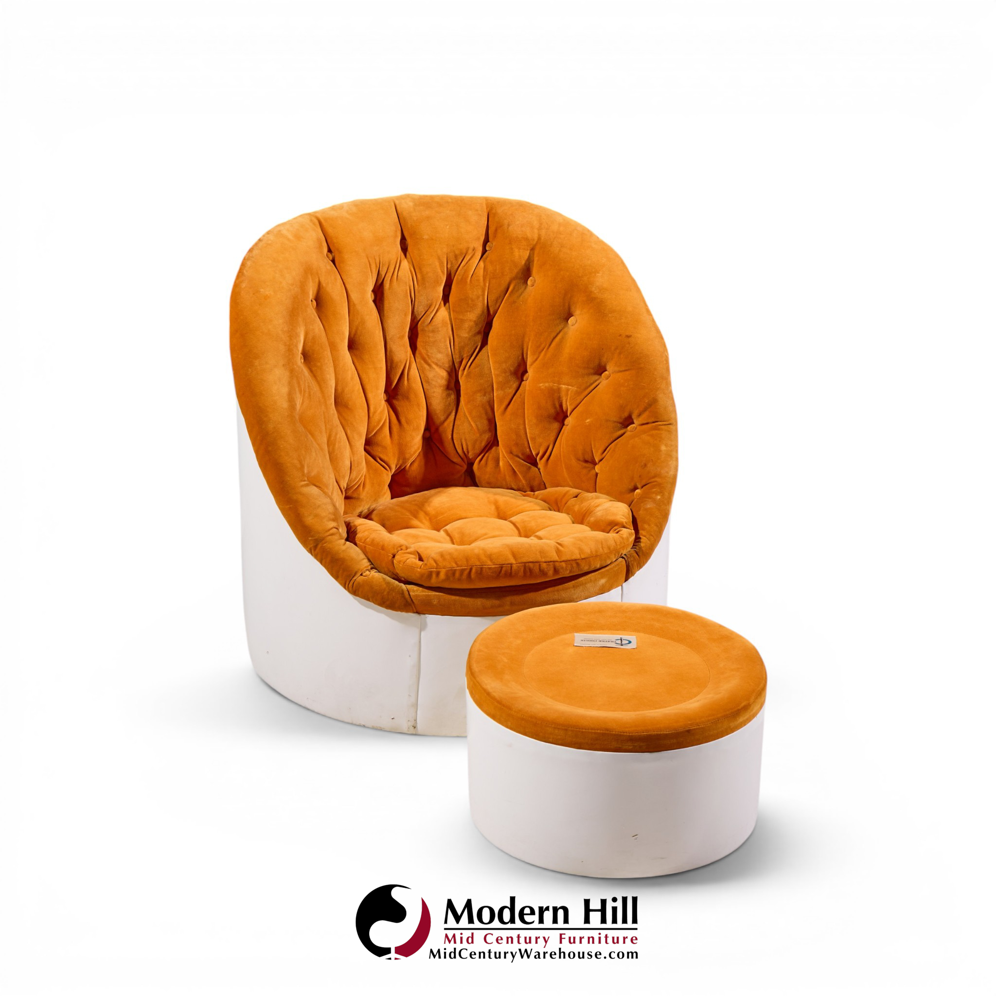 milo baughman for thayer coggin mid century lounge chair and ottoman