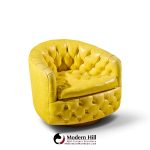 milo baughman for thayer coggin mid century tufted swivel lounge chairs - pair