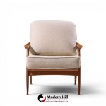 milo baughman for thayer coggin mid century walnut lounge chairs - pair
