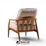 milo baughman for thayer coggin mid century walnut lounge chairs - pair