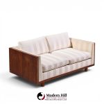 milo baughman for thayer coggin style mid century rosewood case loveseat sofa - pair