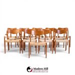 niels moller models 55 and 71 mid century danish teak dining chairs - set of 12