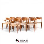 niels moller models 55 and 71 mid century danish teak dining chairs - set of 12