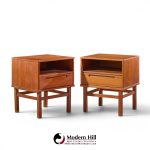 nils johnsson for tørring møbelfabrik mid century danish teak nightstands - pair