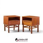 nils johnsson for tørring møbelfabrik mid century danish teak nightstands - pair