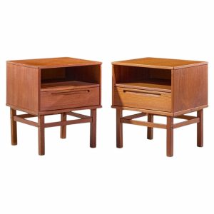 nils jonsson for tørring møbelfabrik mid century danish teak nightstands - pair