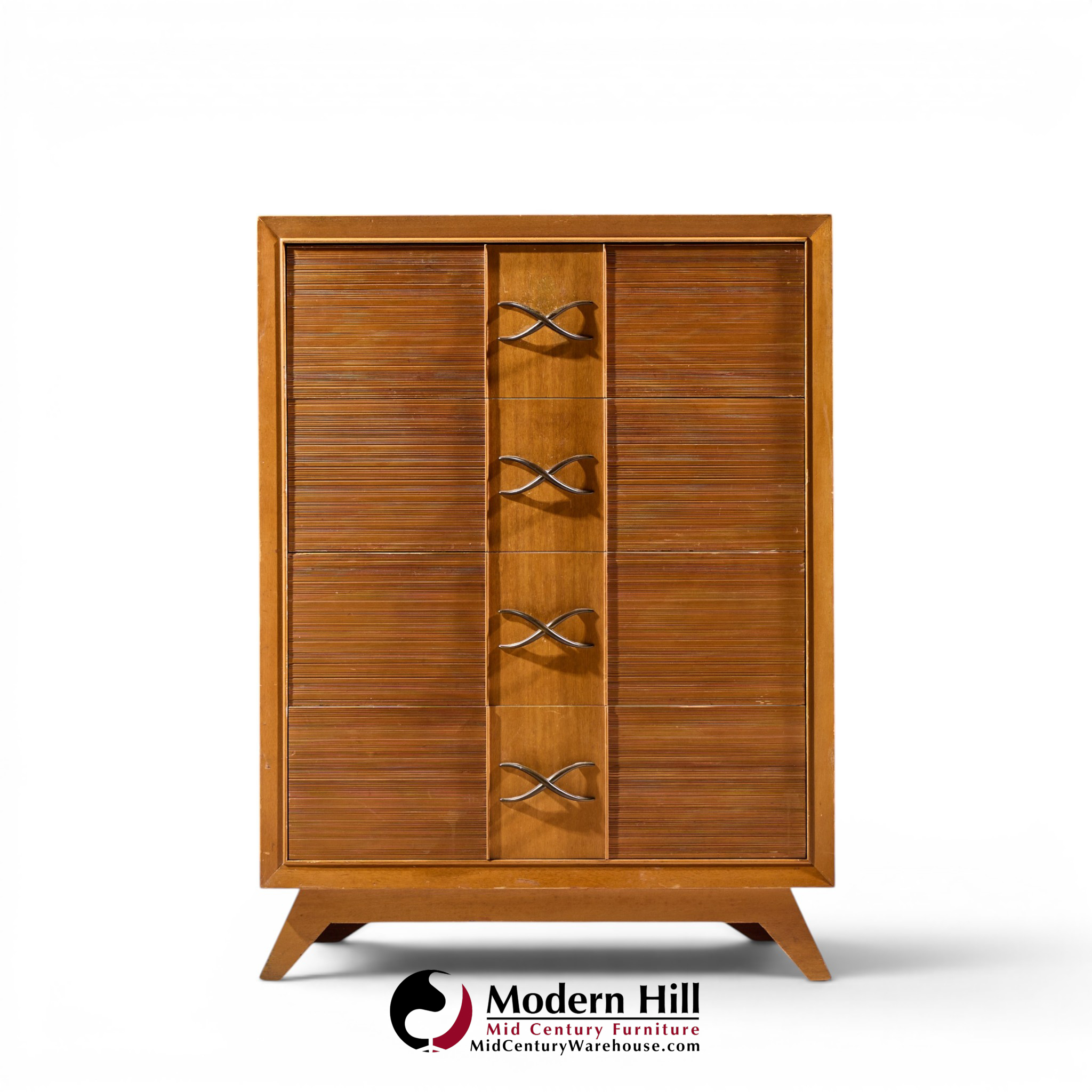 paul frankl for brown saltman mid century oak and brass highboy dresser