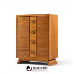 paul frankl for brown saltman mid century oak and brass highboy dresser