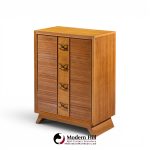 paul frankl for brown saltman mid century oak and brass highboy dresser