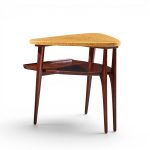 paul frankl for johnson furniture mid century cork and mahogany side end table