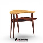 paul frankl for johnson furniture mid century cork and mahogany side end table