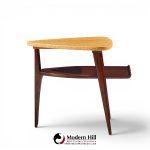 paul frankl for johnson furniture mid century cork and mahogany side end table