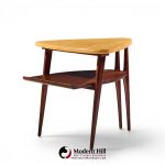 paul frankl for johnson furniture mid century cork and mahogany side end table