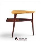 paul frankl for johnson furniture mid century cork and mahogany side end table
