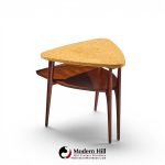 paul frankl for johnson furniture mid century cork and mahogany side end table