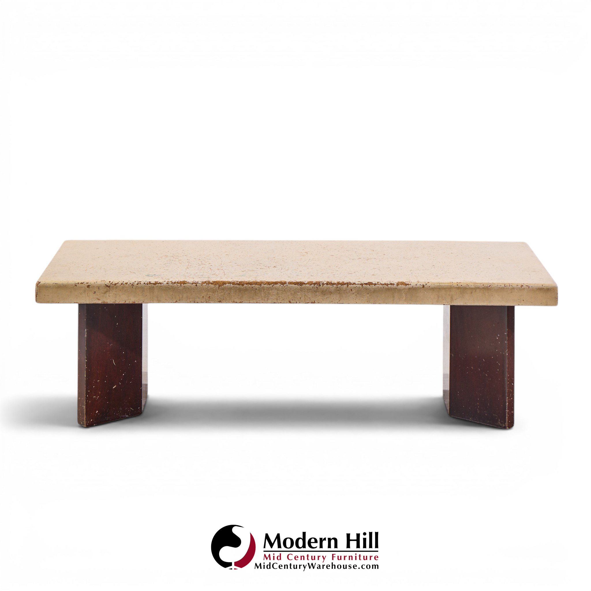 paul frankl for johnson furniture mid century mahogany and cork coffee table