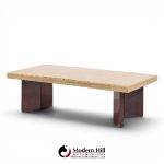 paul frankl for johnson furniture mid century mahogany and cork coffee table