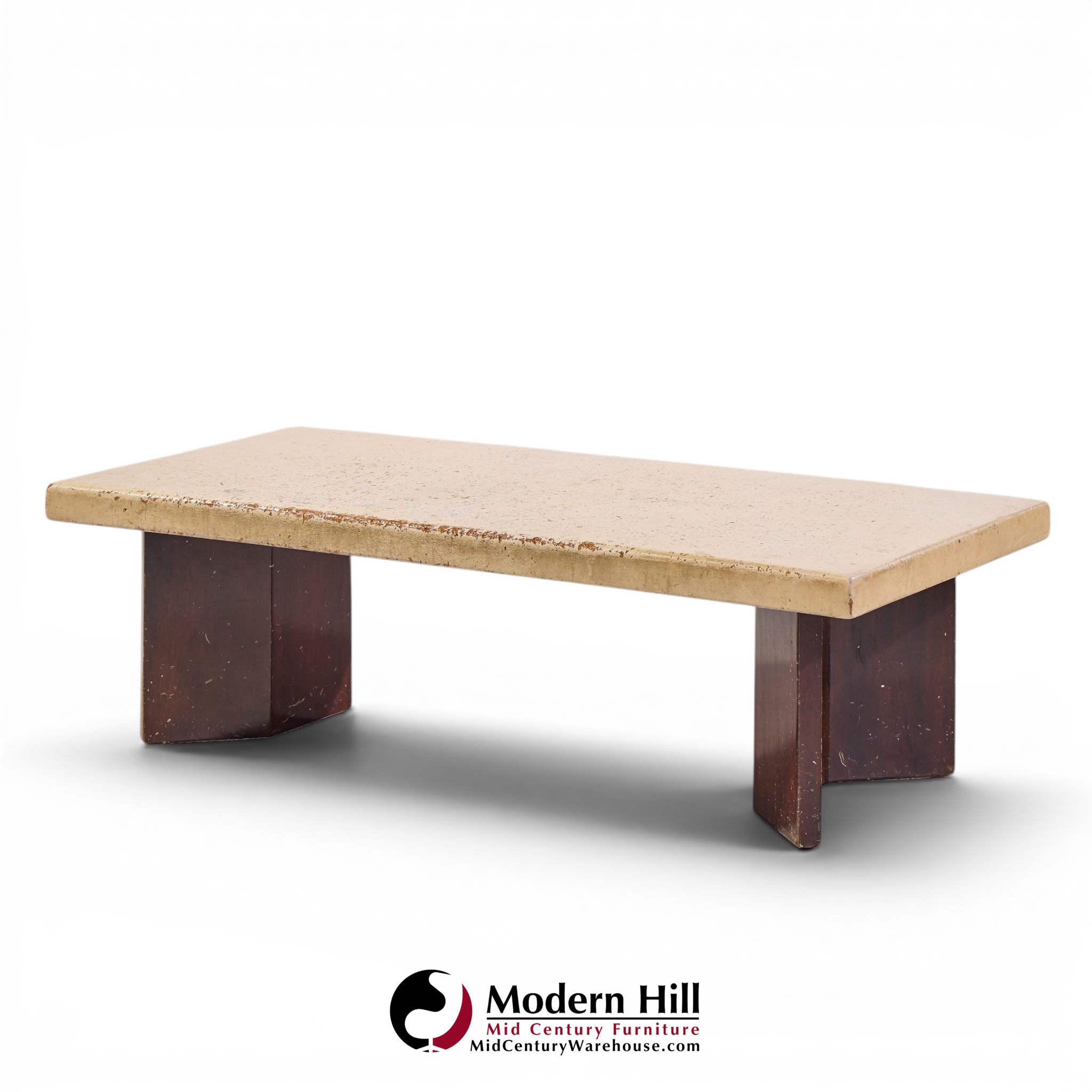 paul frankl for johnson furniture mid century mahogany and cork coffee table