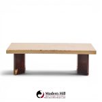 paul frankl for johnson furniture mid century mahogany and cork coffee table