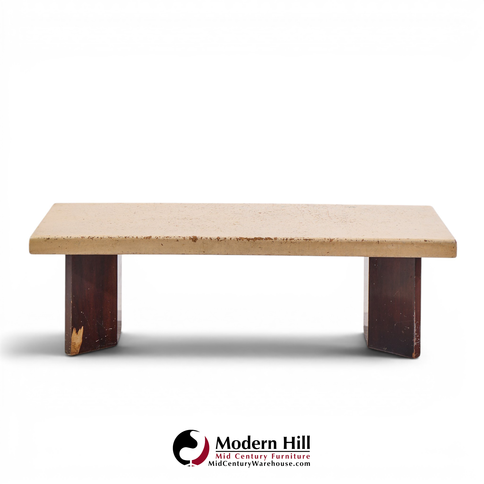 paul frankl for johnson furniture mid century mahogany and cork coffee table