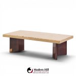 paul frankl for johnson furniture mid century mahogany and cork coffee table