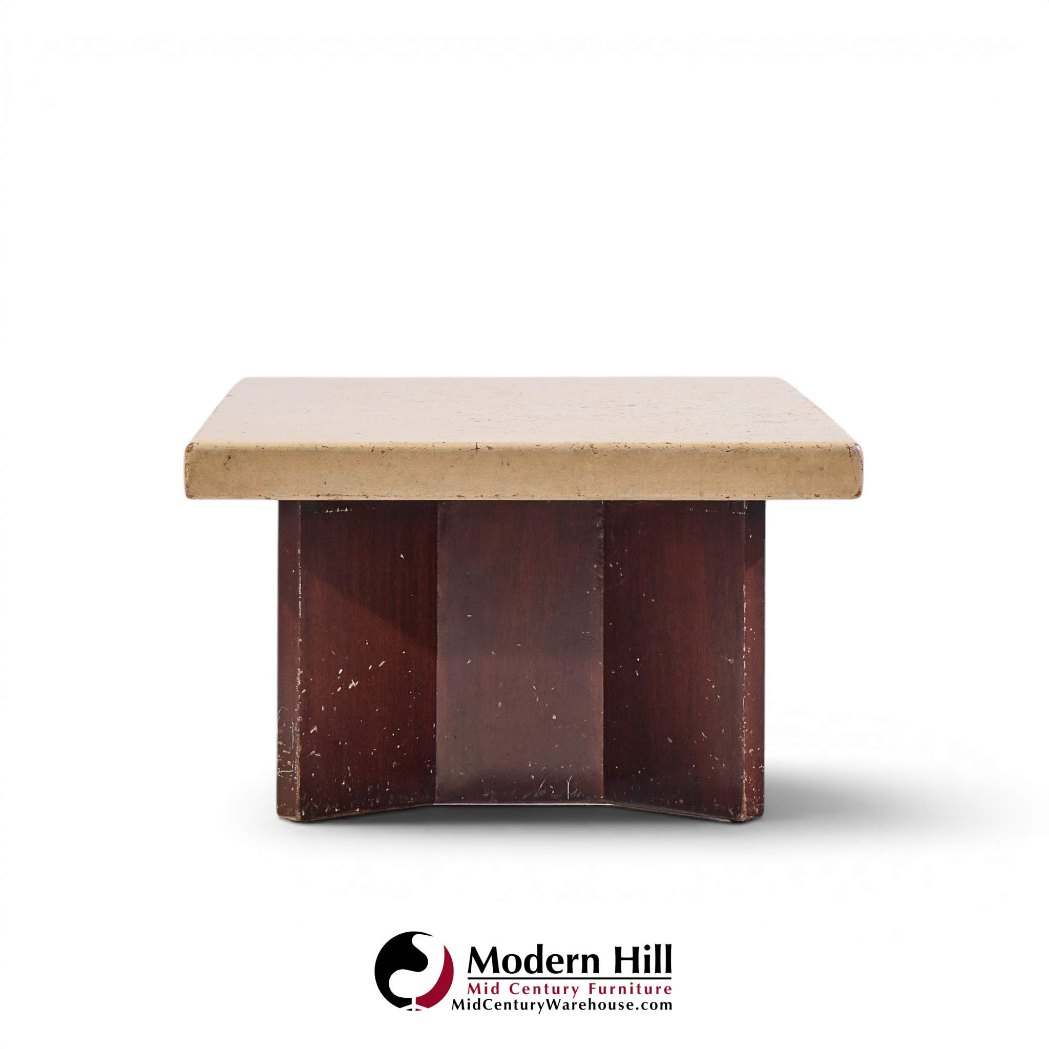 paul frankl for johnson furniture mid century mahogany and cork coffee table