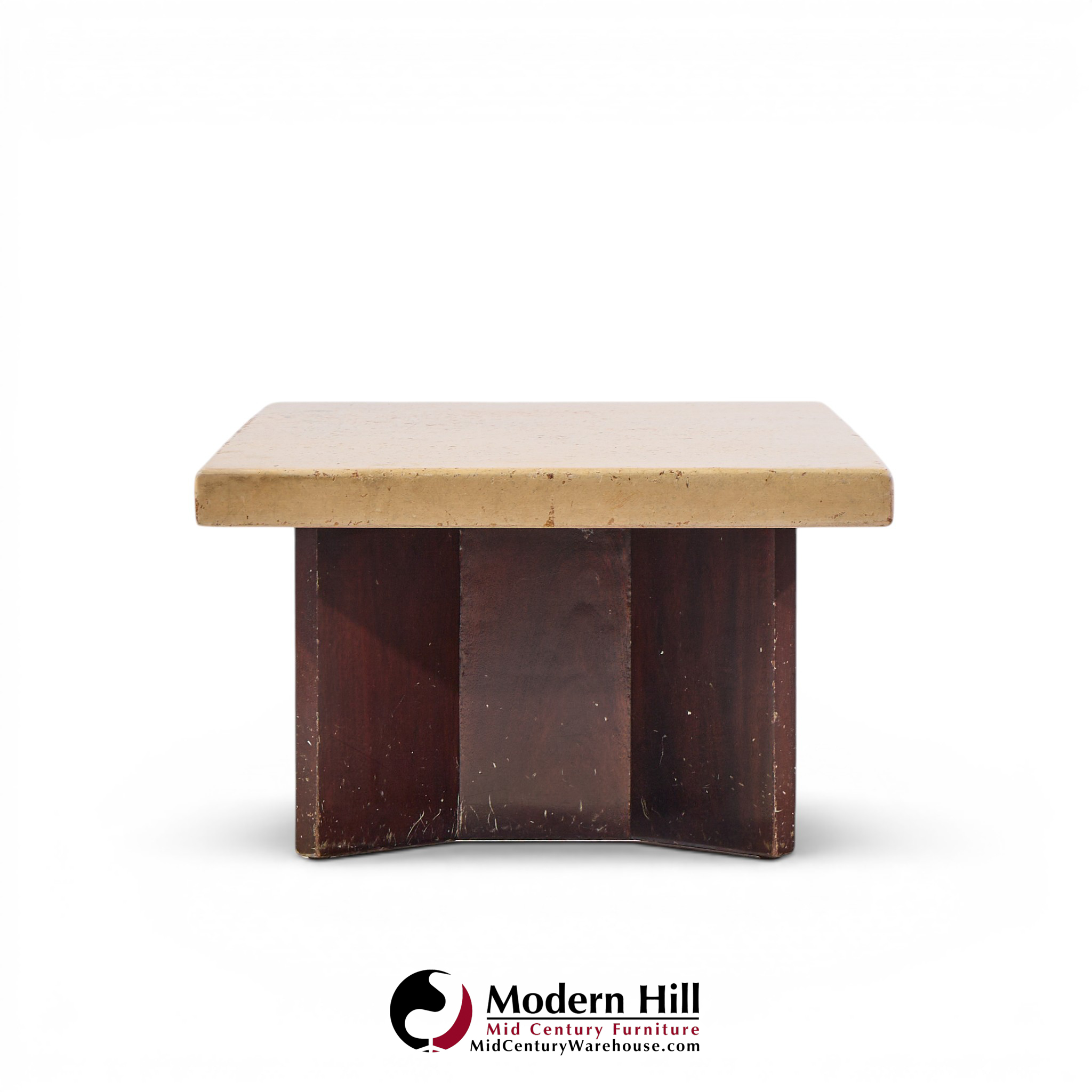 paul frankl for johnson furniture mid century mahogany and cork coffee table