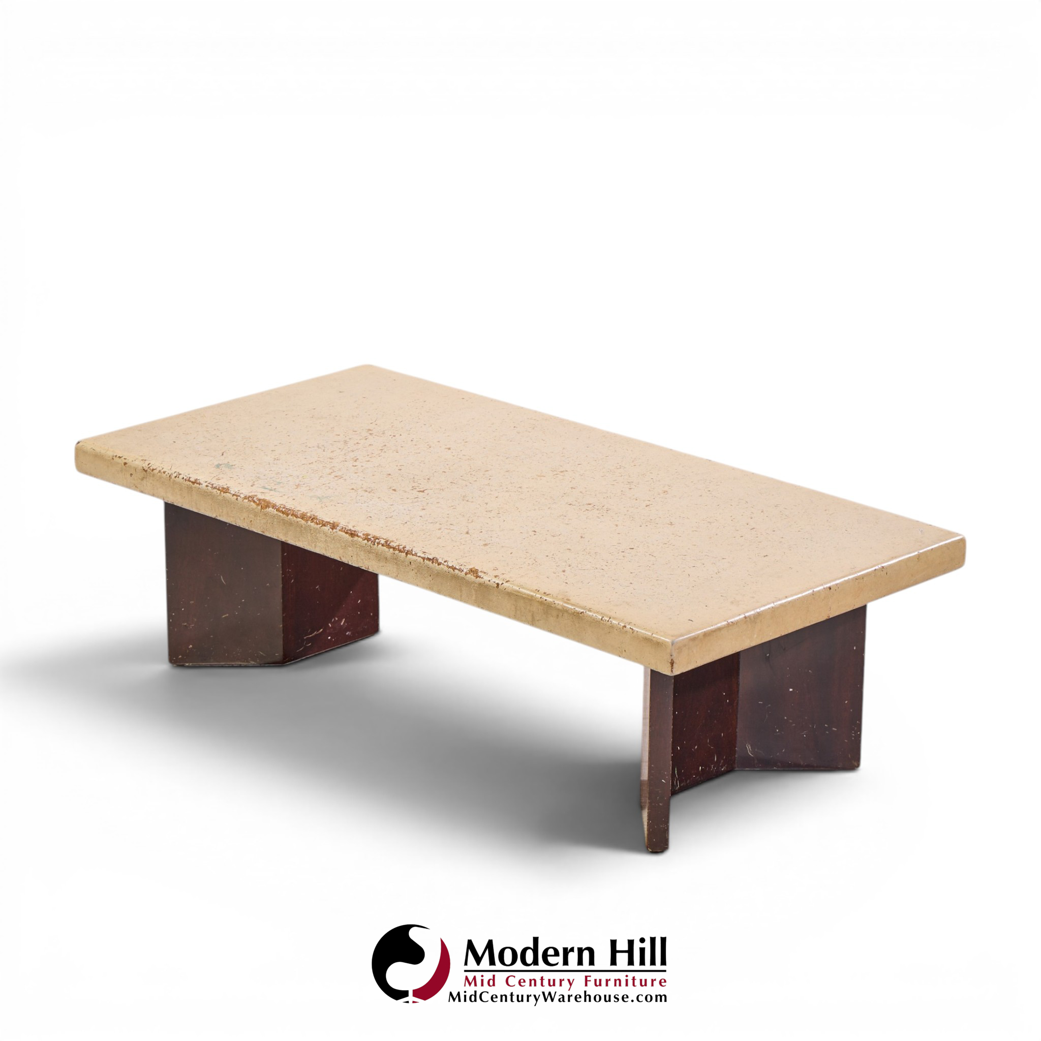 paul frankl for johnson furniture mid century mahogany and cork coffee table