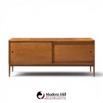 paul mccobb for planner group mid century maple sliding door credenza