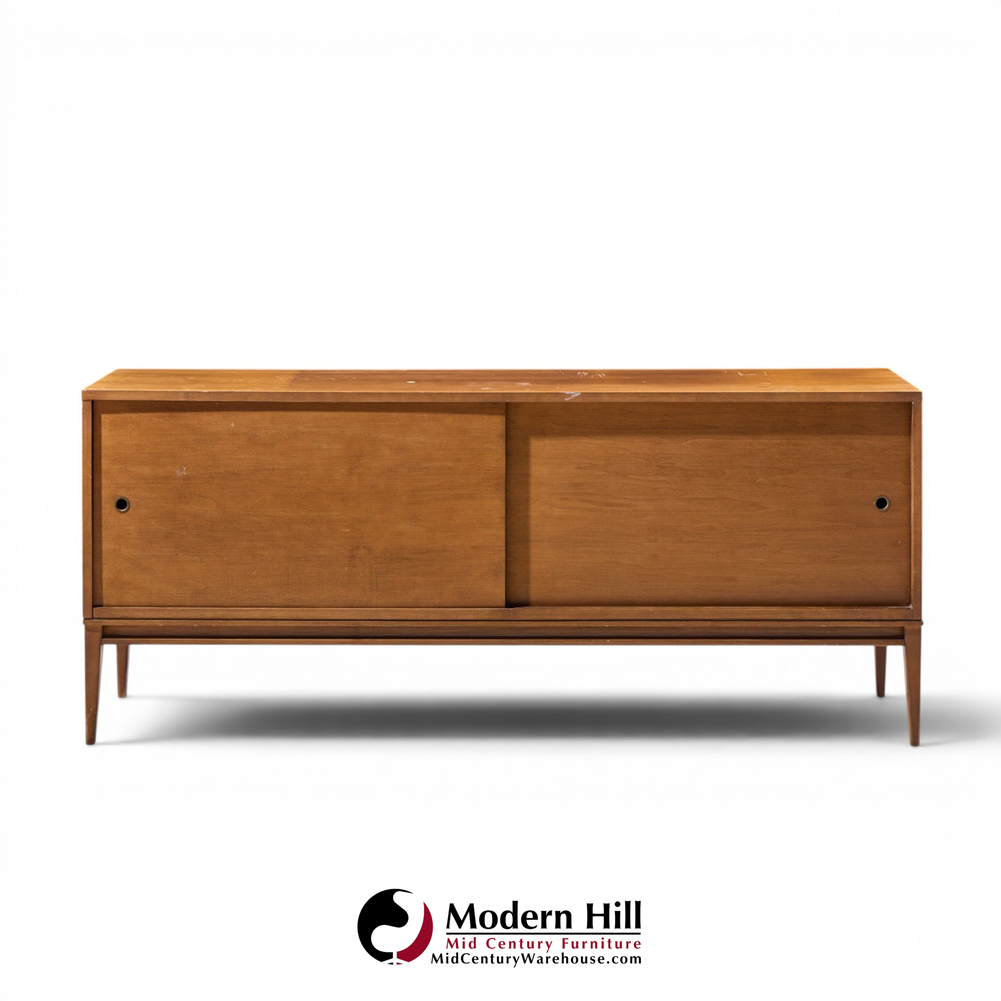 paul mccobb for planner group mid century maple sliding door credenza