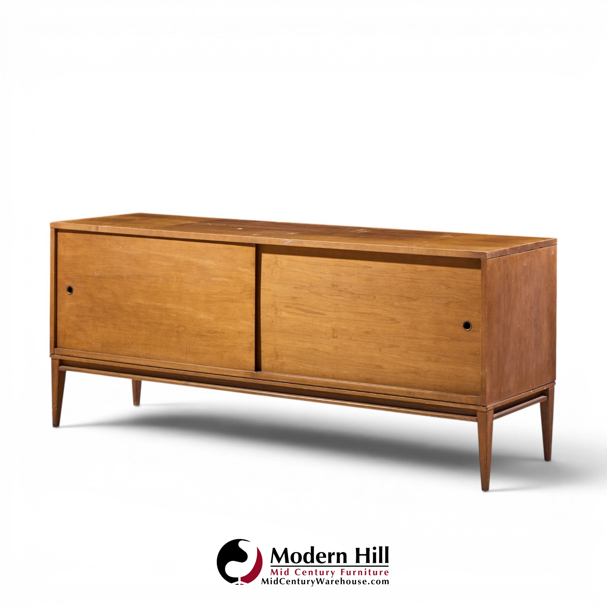 paul mccobb for planner group mid century maple sliding door credenza