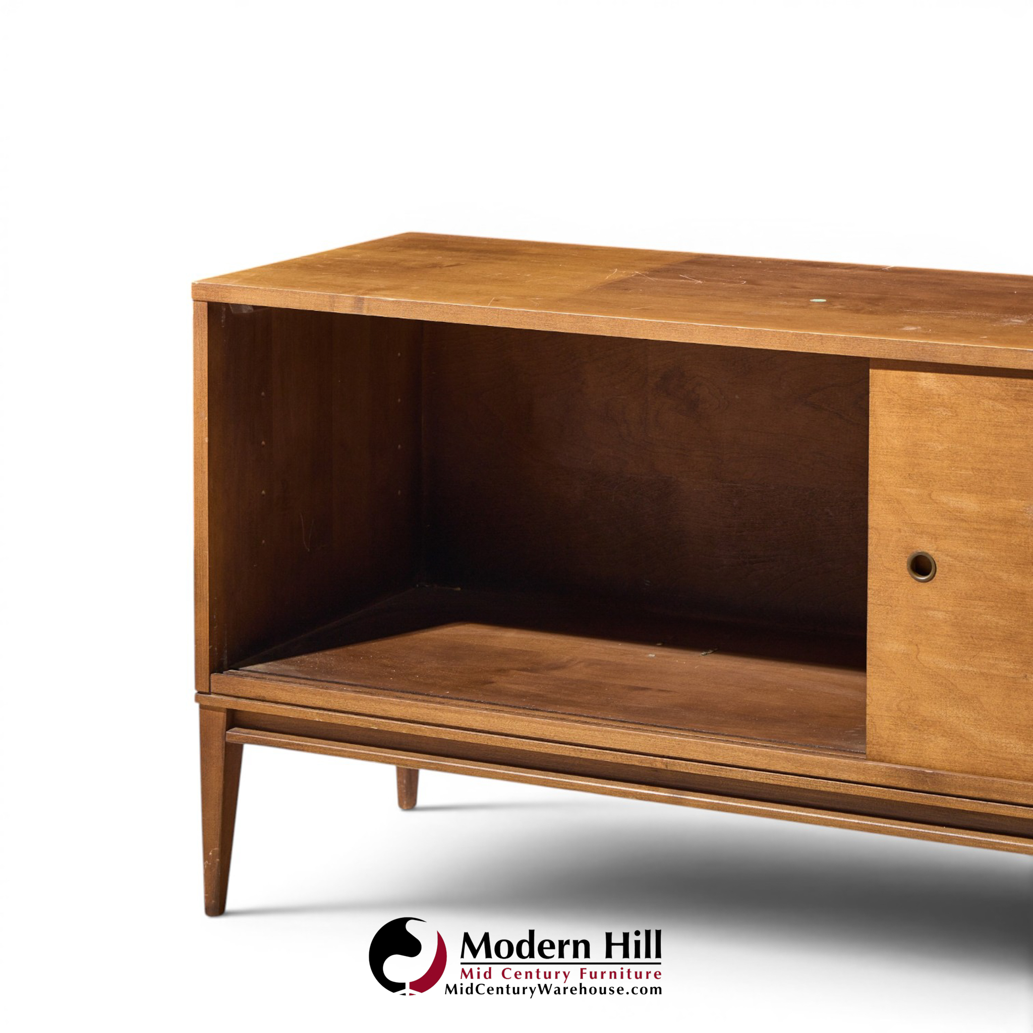 paul mccobb for planner group mid century maple sliding door credenza