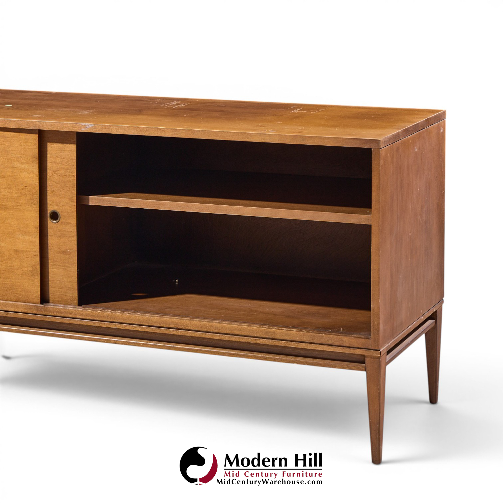 paul mccobb for planner group mid century maple sliding door credenza
