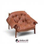 percival lafer mp41 mid century brazilian leather lounge chair and ottoman