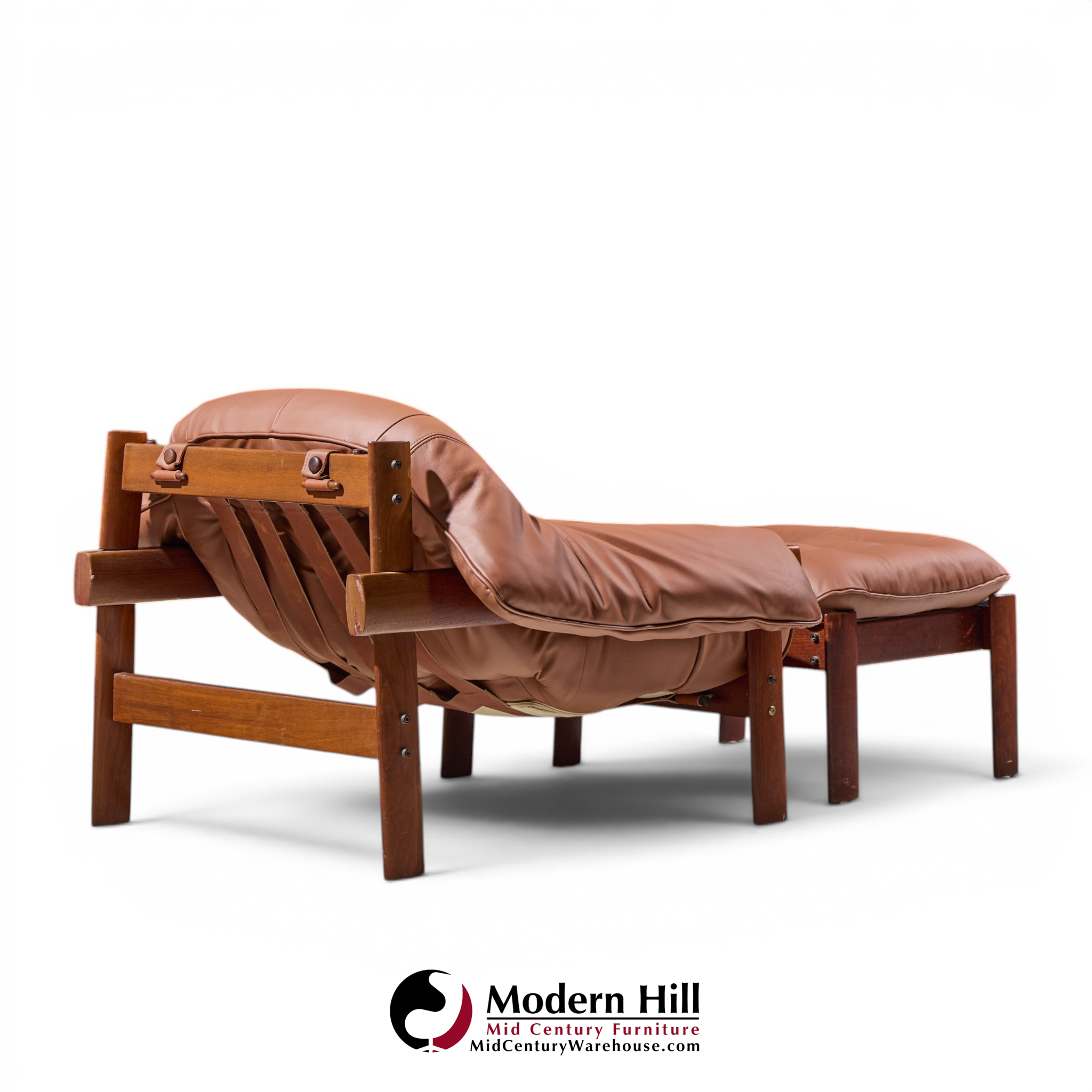 percival lafer mp41 mid century brazilian leather lounge chair and ottoman