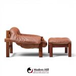 percival lafer mp41 mid century brazilian leather lounge chair and ottoman
