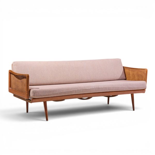 peter hvidt and orla mølgaard nielsen mid century teak and cane daybed