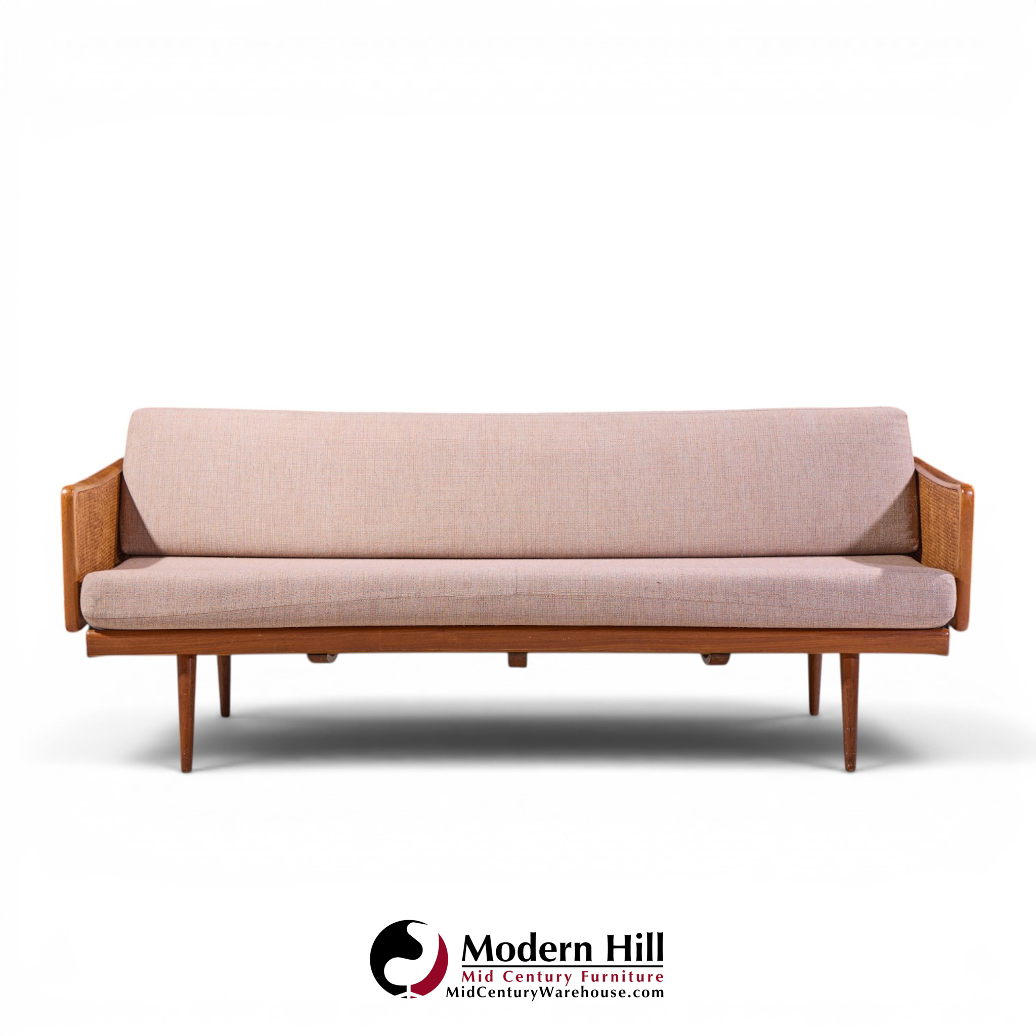 peter hvidt and orla mølgaard nielsen mid century teak and cane daybed