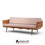 peter hvidt and orla mølgaard nielsen mid century teak and cane daybed