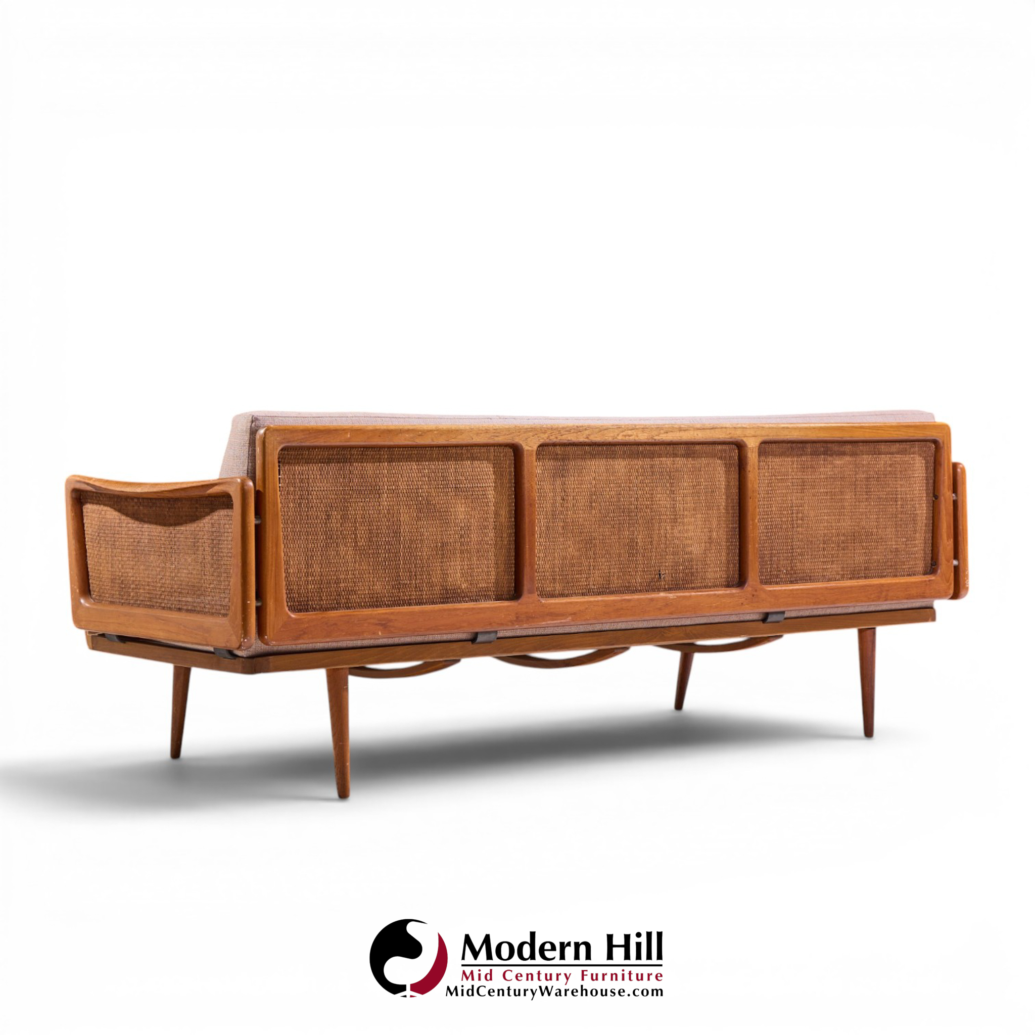 peter hvidt and orla mølgaard nielsen mid century teak and cane daybed
