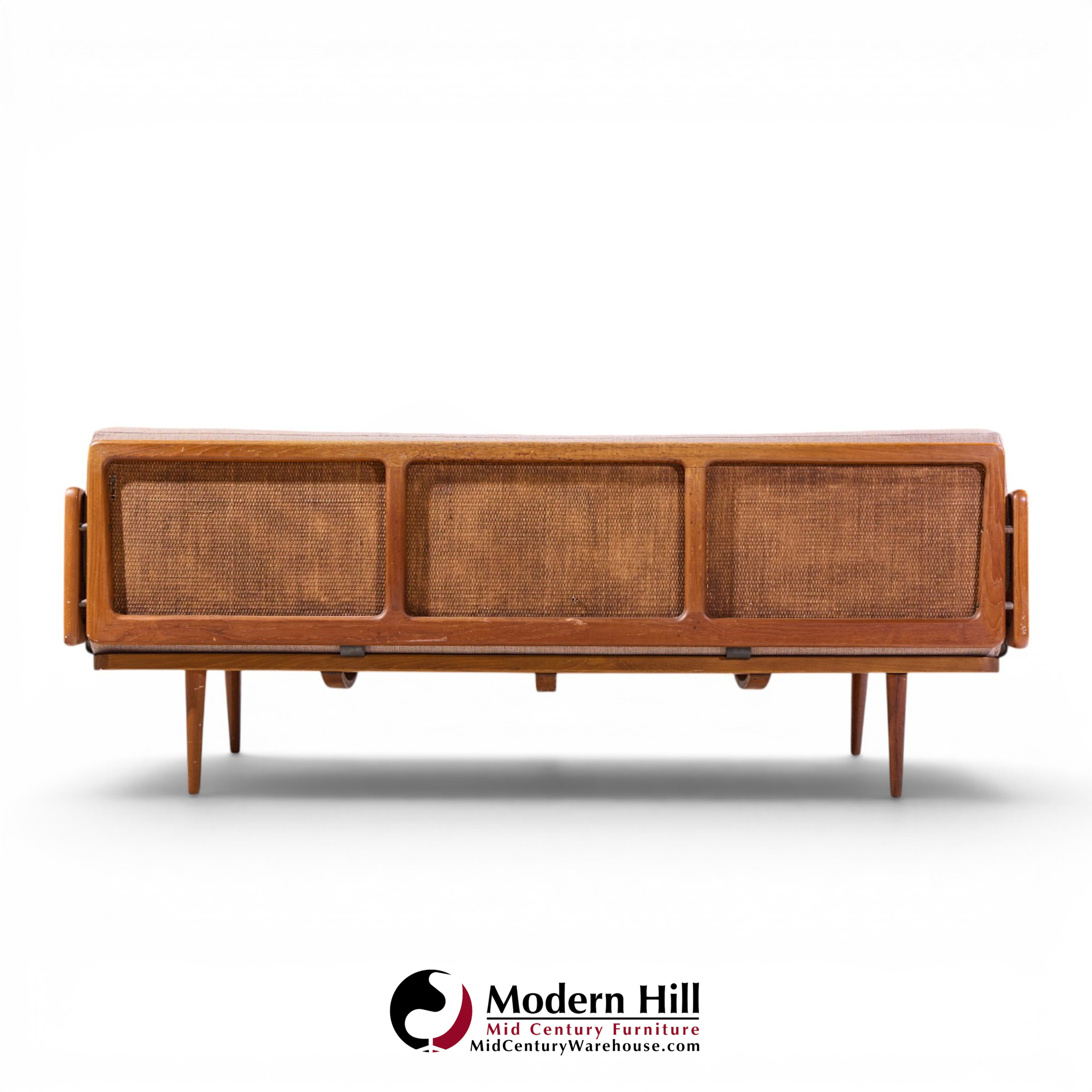 peter hvidt and orla mølgaard nielsen mid century teak and cane daybed