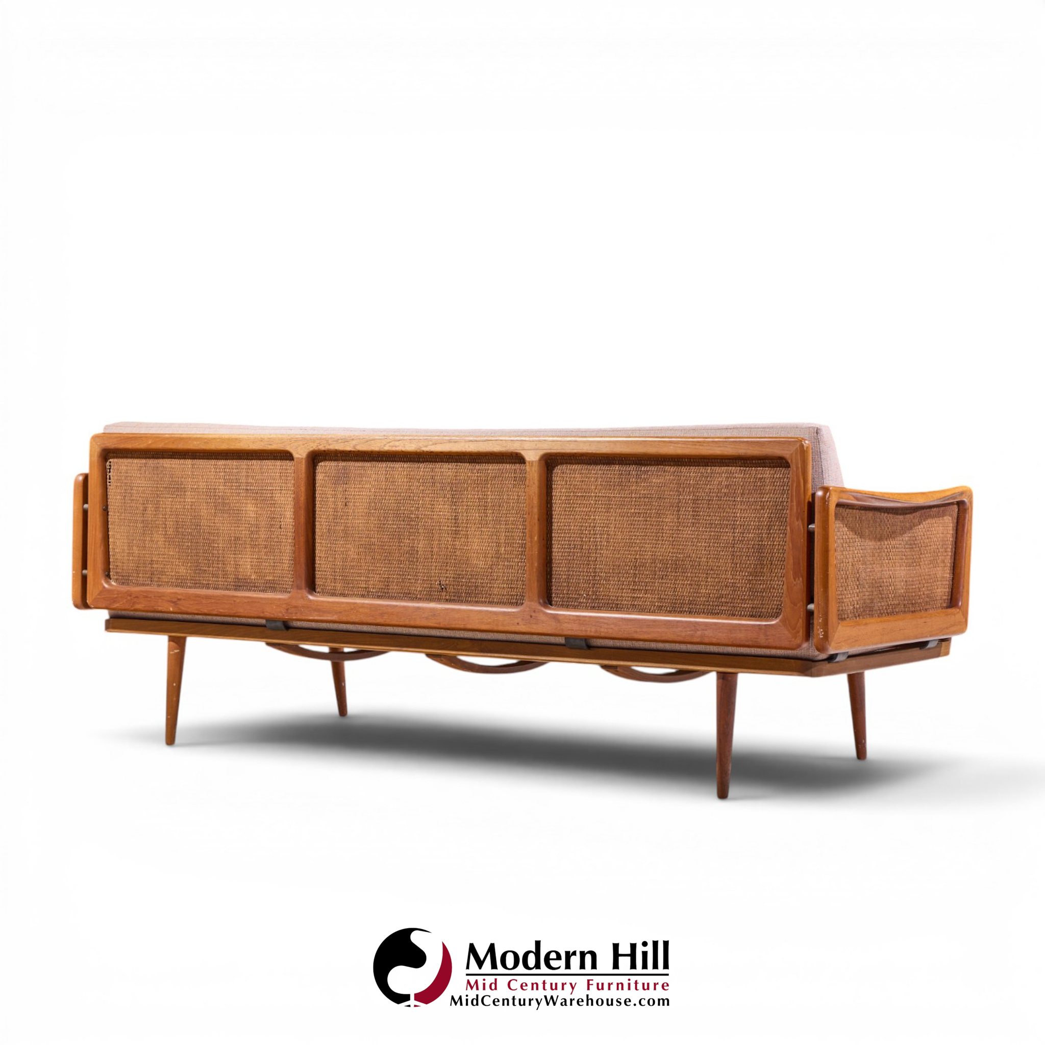 peter hvidt and orla mølgaard nielsen mid century teak and cane daybed