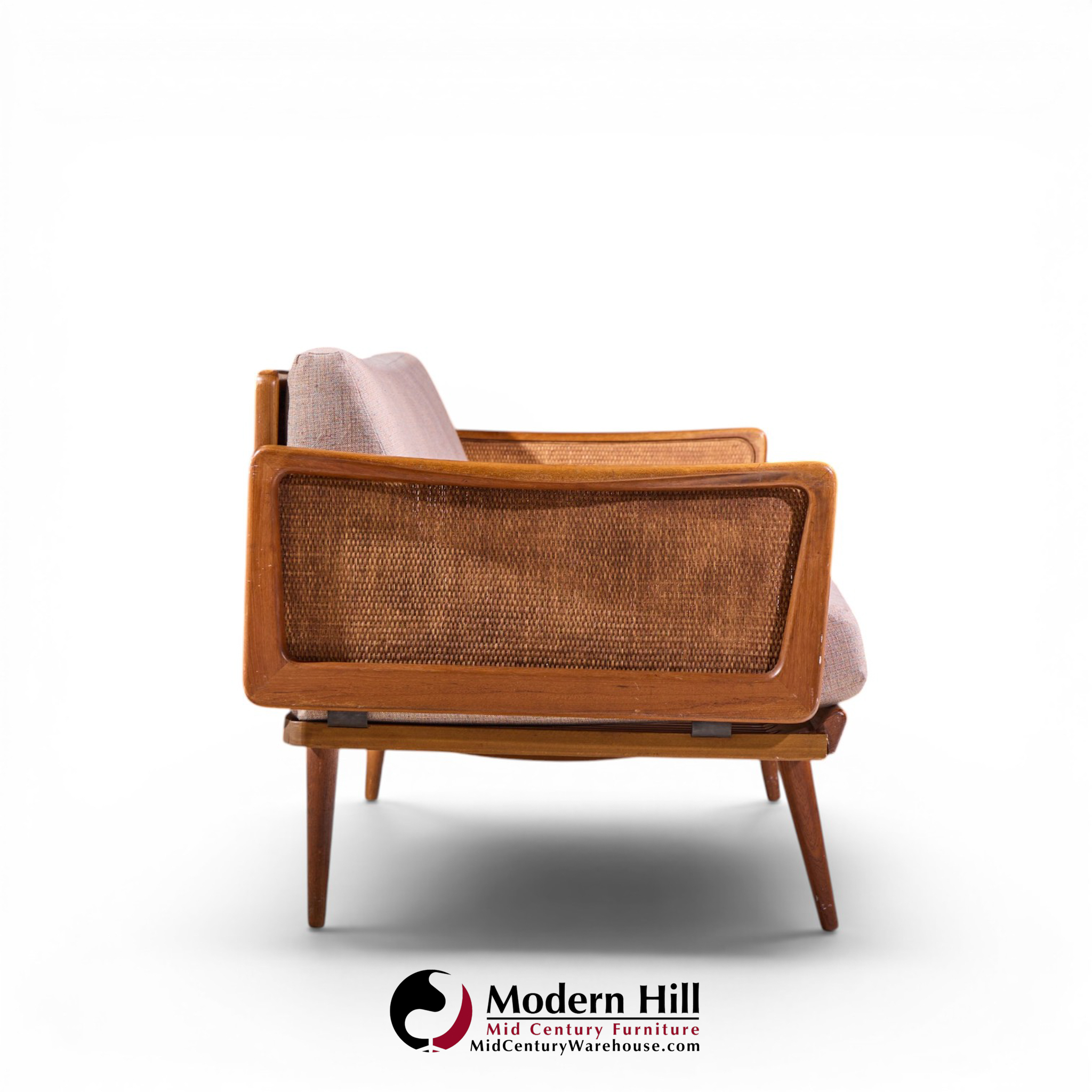 peter hvidt and orla mølgaard nielsen mid century teak and cane daybed