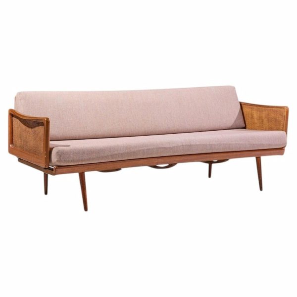 peter hvidt and orla mølgaard nielsen mid century teak and cane daybed