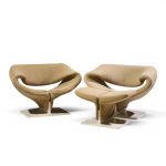 pierre paulin for artifort mid century ribbon chairs with ottoman
