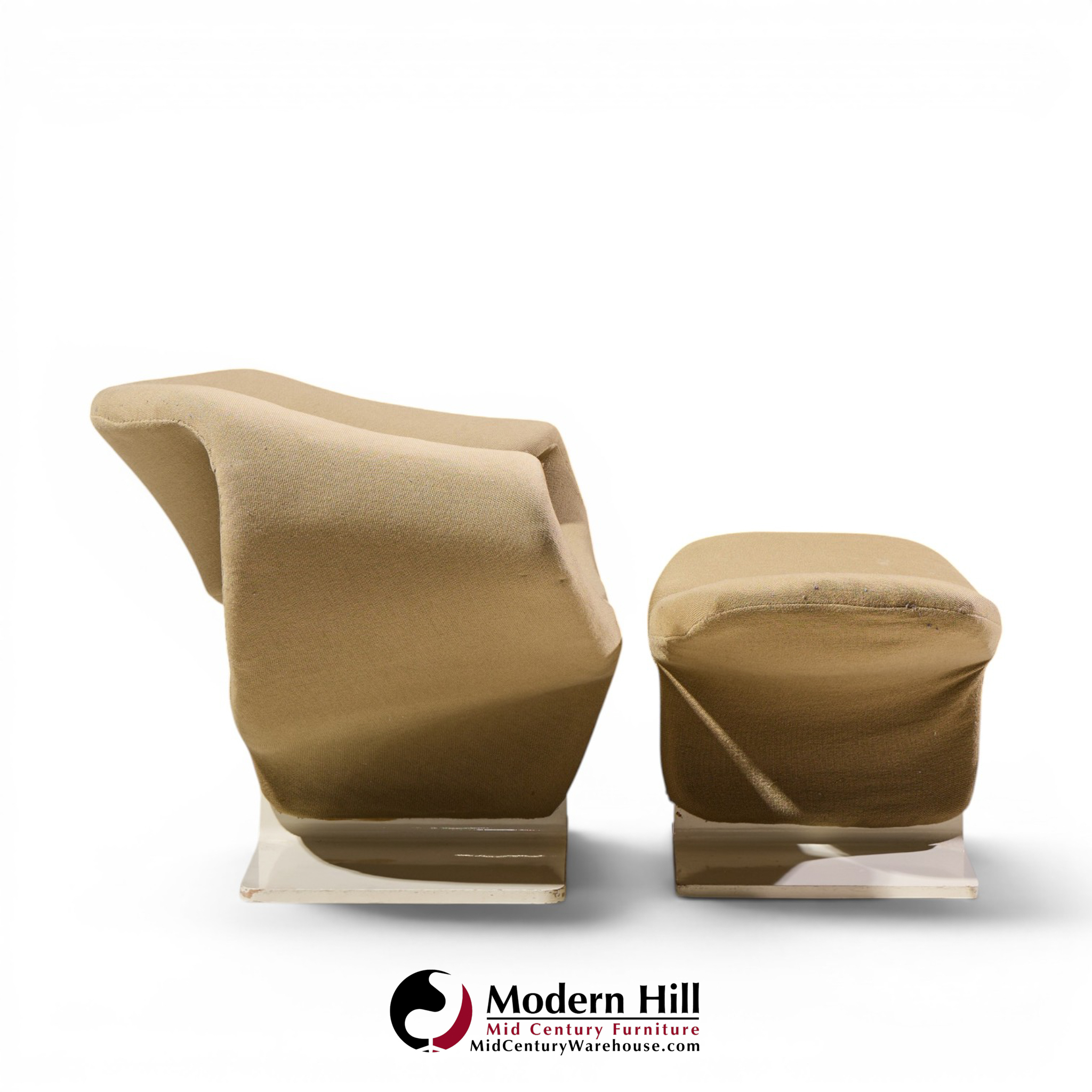 pierre paulin for artifort mid century ribbon chairs with ottoman