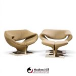 pierre paulin for artifort mid century ribbon chairs with ottoman