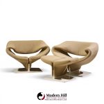 pierre paulin for artifort mid century ribbon chairs with ottoman
