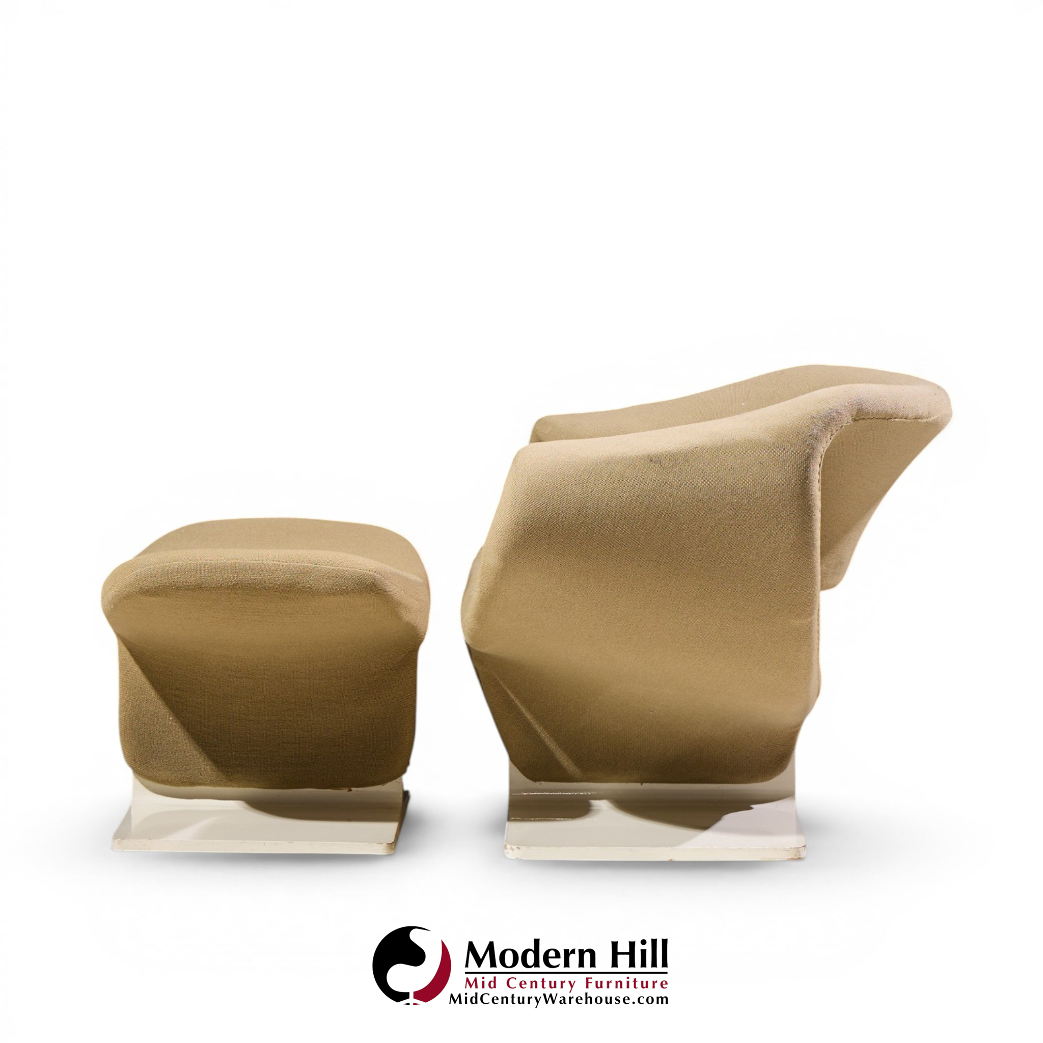 pierre paulin for artifort mid century ribbon chairs with ottoman