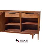 ramseur harlequin mid century walnut credenza and hutch